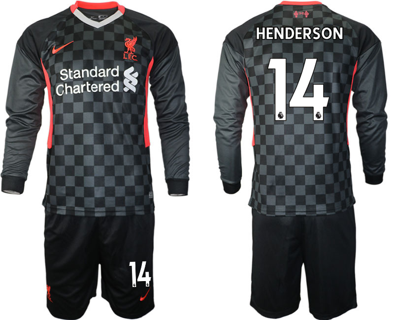 Men 2021 Liverpool away long sleeves 14 soccer jerseys